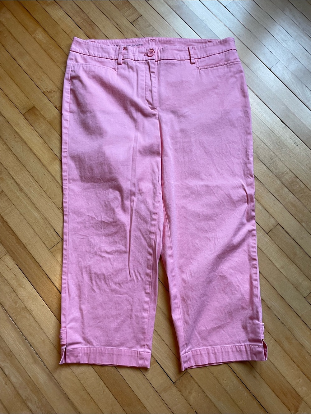 TALBOTS Perfect Skimmer Crop Trouser Capri Ankle Pants Straight Leg Pink Preppy